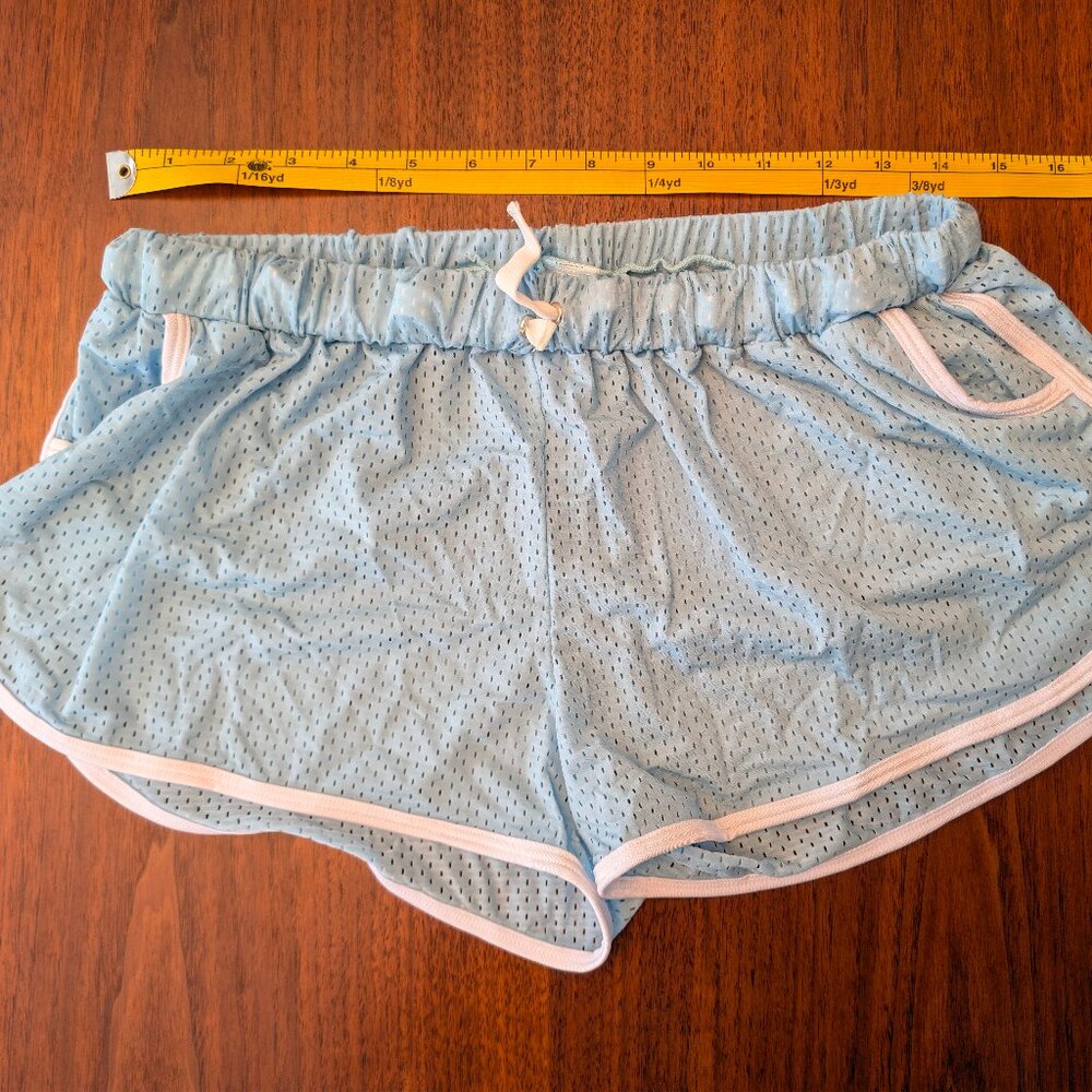 Goal Line Side Split Mesh Booty Shorts